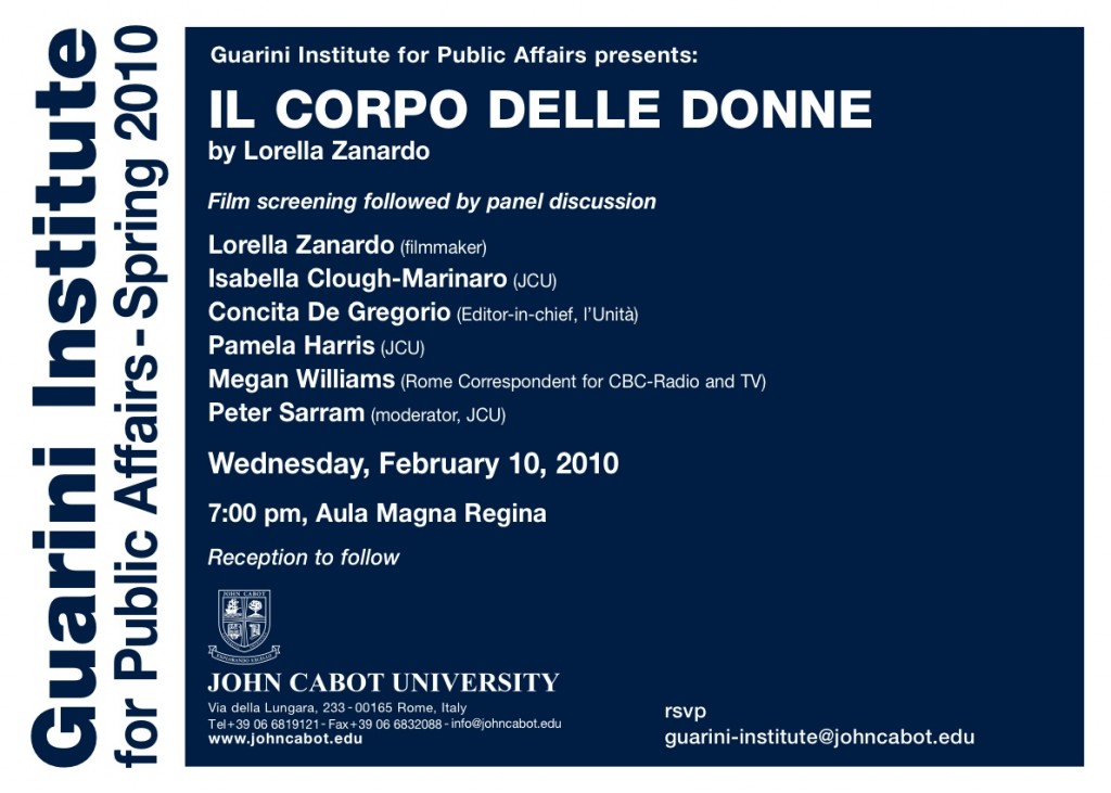 Invito Guarini _ Il corpo delle donne