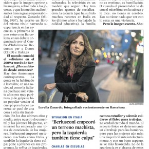 Intervista di "La Vanguardia" a Lorella Zanardo